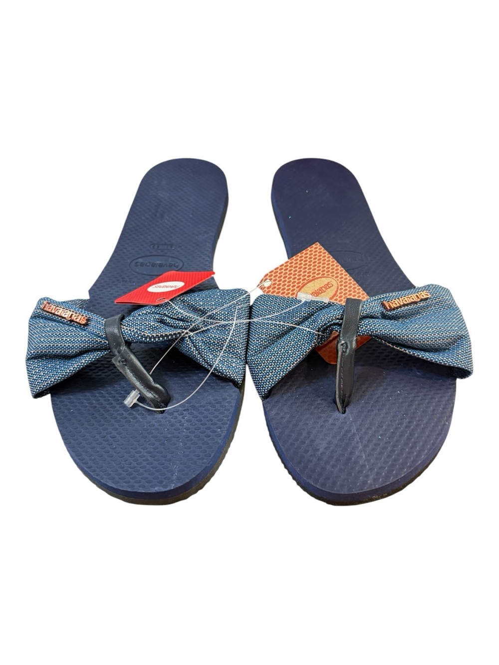 Havaianas Women’s Navy Blue Bow Flip Flops Size 11/12 NWT
